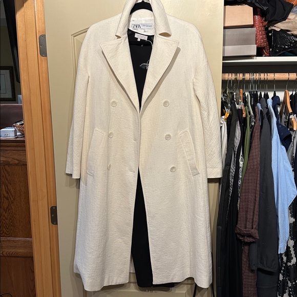 Zara S to M Trench Coat blazer - Picture 3 of 10